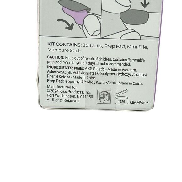 Impress So French Press On Nails No Glue Coffin Medium 30 Count Rhinestone New - Picture 11 of 12